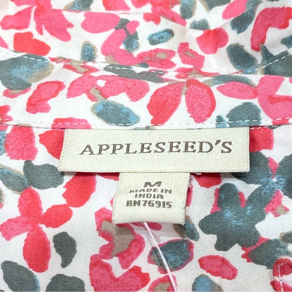 💋NWOT💋 Appleseed’s Pink And Green Floral Tunic Pullover  Size M - Picture 5 of 7